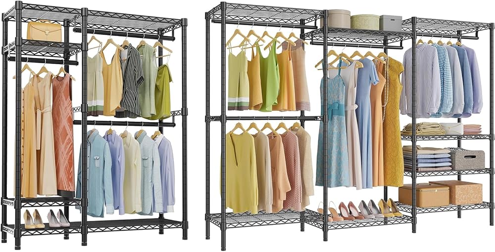VIPEK V2S Heavy Duty Clothes Rack & V5 Plus Large Portable Closet Freestanding Wardrobe Closet, Multi-Functional Closet Rack Freestanding Clothing Rackk