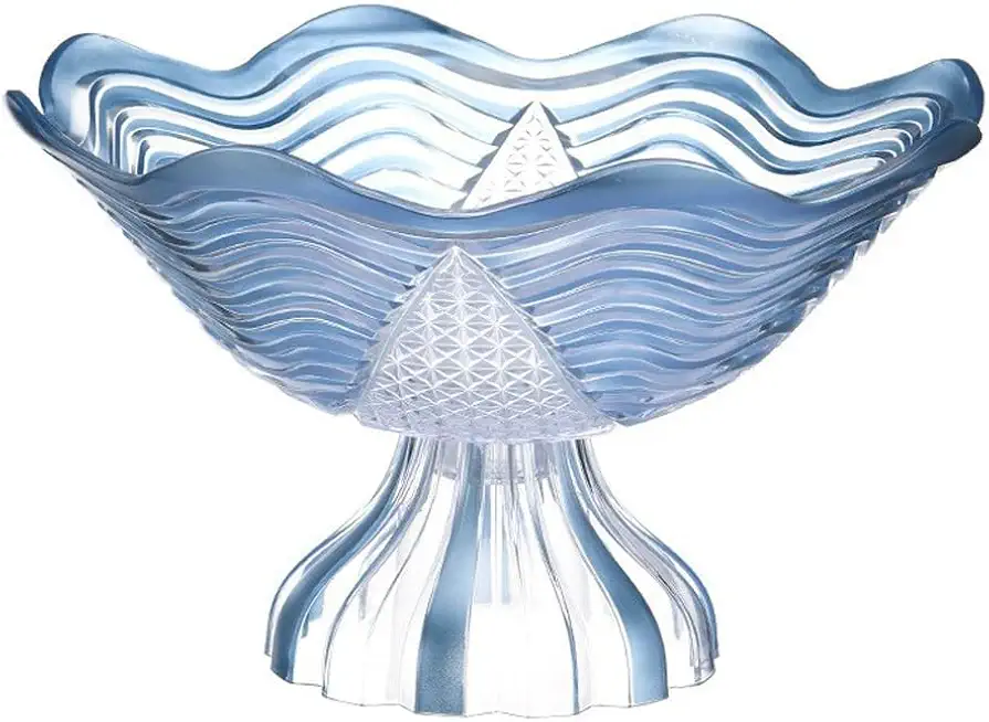 Plastic fruit tray with glass pattern decoration, European light luxury dry fruit tray(Color:E), 19*32cm