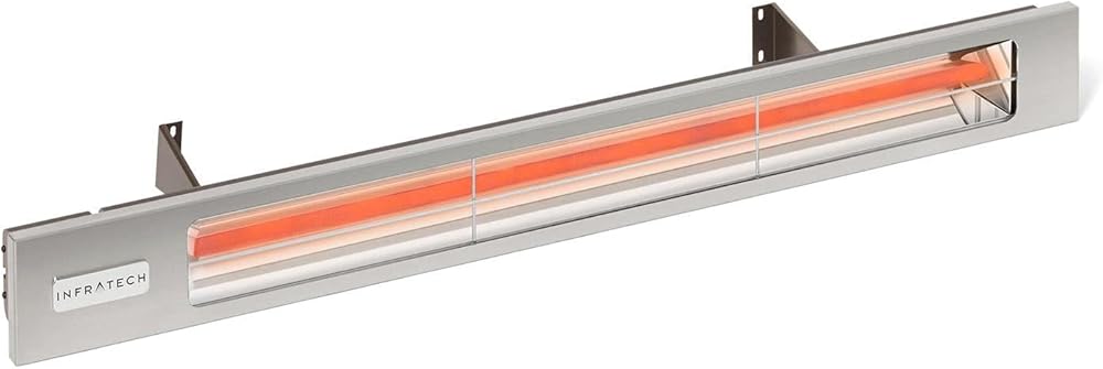 Infratech Slimline Series 63 1/2-Inch 4000W Single Element Electric Infrared Patio Heater - 240V - Silver - SL4024SV