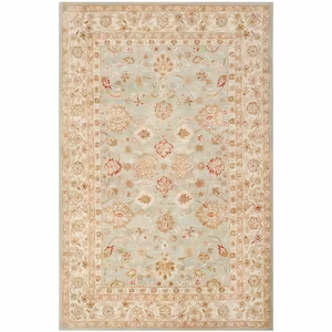 SAFAVIEH Antiquity Grey Blue/Beige 5 ft. x 8 ft. Border Area Rug
