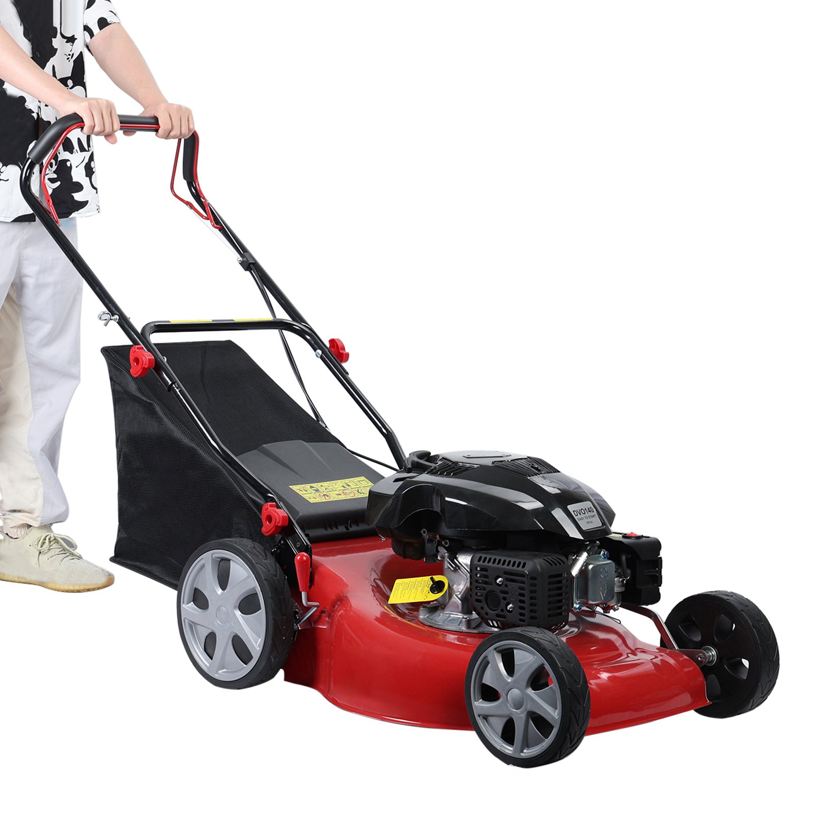Moxufan Lawn Mower,Self Propelled Lawn Mower,141cc Gas Engine Lawn Mower,Push Lawn Mower with 50L Grass Tank,Big Wheels