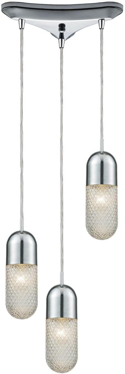56661/3 Pendant Light, Polished Chrome