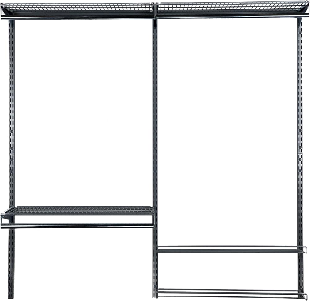 Triton Products Modular Closet, Garage, and Laundry Organizer Kit, (2) Top Tracks, (3) Hang Rails, (3) Shelf, (3) Clothes Rod, (2) Shoe and Boot Rack & Mounting Hardware