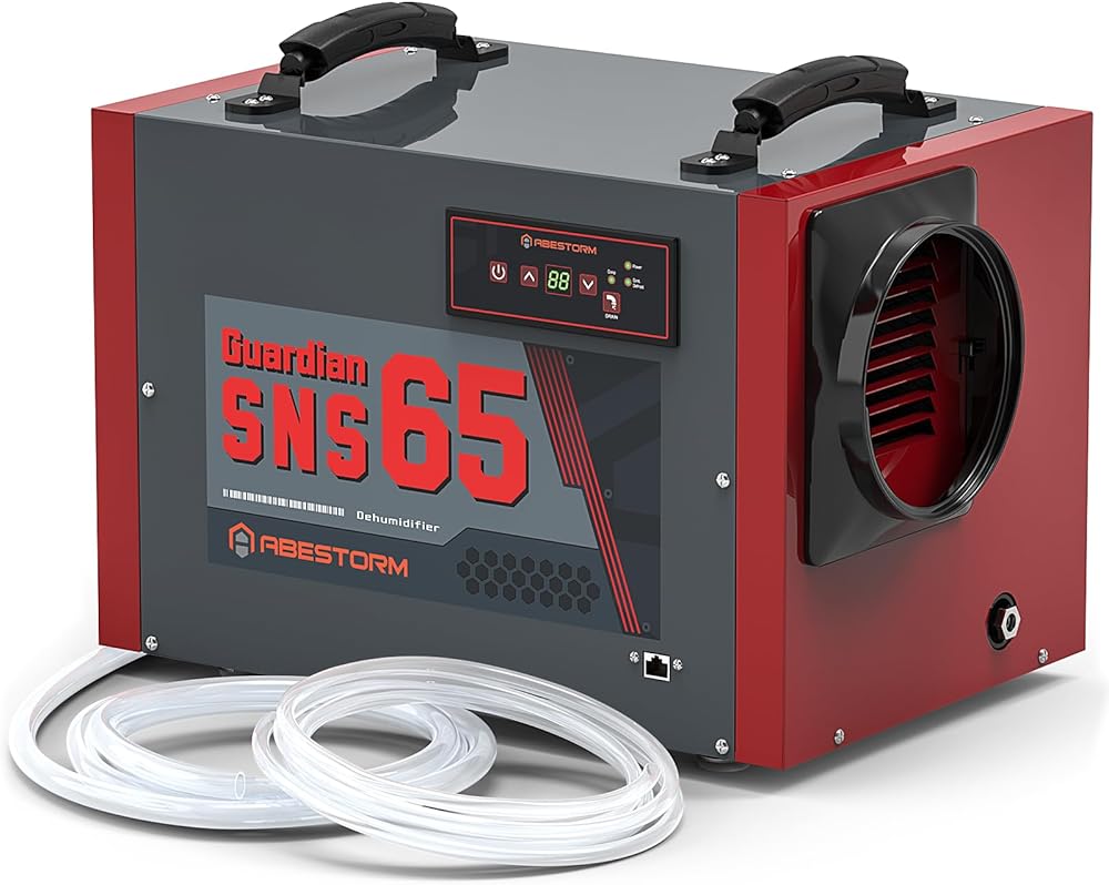 Abestorm Crawl Space Dehumidifier with Pump, 120 Pint Commercial Dehumidifier with Drain Hose for Basement, Under House, Humidity Control, Auto Defrosting, Auto Shut Off/Restart, 5 Year