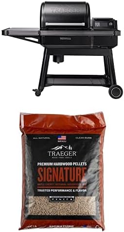 Traeger Ironwood Wood Pellet Grill and Smoker with WiFi and App Connectivity + Traeger Grills Signature Blend 100% All-Natural Wood Pellets for Smokers and Pellet Grills