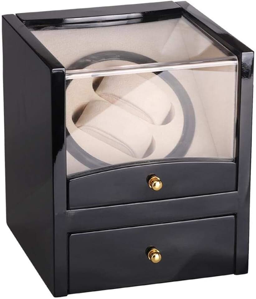 Watch Box Organizer for Men Automatic Position Watch Winder Box with Soft and Flexible Pillows, Quiet Motor Y88