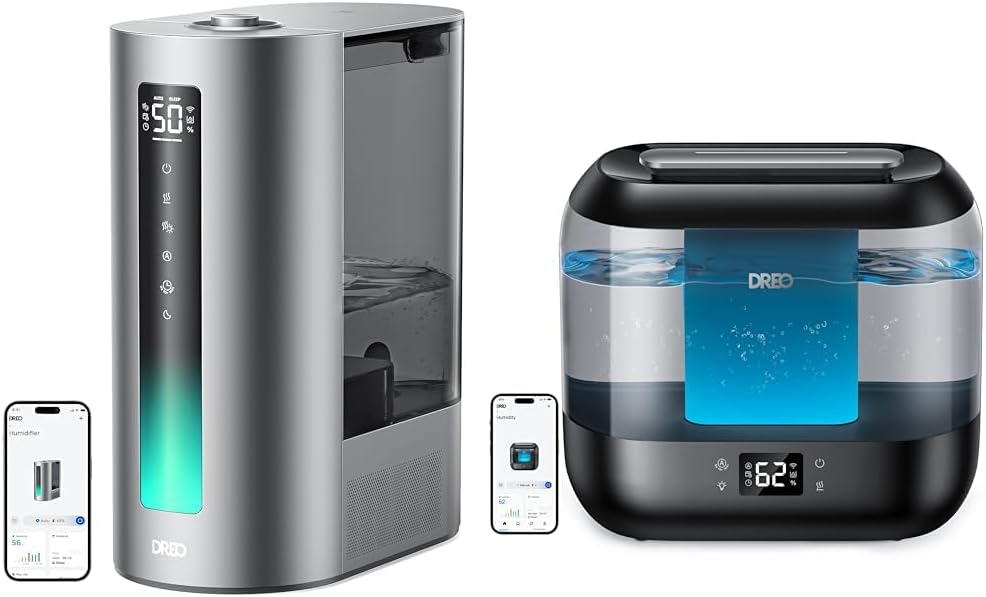 Dreo 6L Smart Humidifier for Bedroom Large Room & 4L Smart Humidifiers for Bedroom