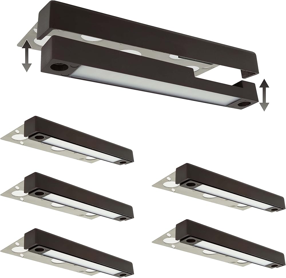 7 inch 3W Easy Replaceable Feature, LED Hardscape light, 3 Mounting Plates for Retaining Walls & Outdoor Paver Steps Lighting, 50K Hours Lifespan, Brown Finish (6-pack)