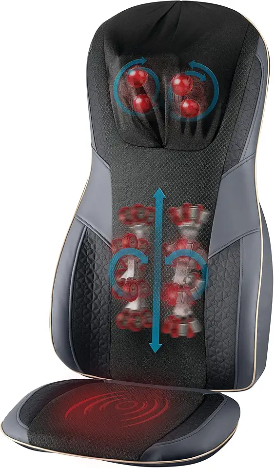 HoMedics Serenity Shiatsu Massage Cushion with Sound & Meditation|5 Massage Styles For Pain Relief, Targets Neck & Shoulders, Plus Soothing Heat | App Enabled