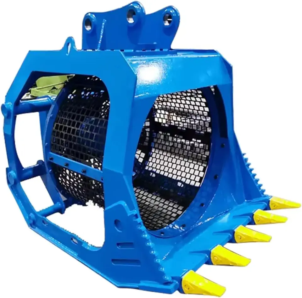 Hydraulic 360 Excavator Rotary screening Bucket for Soil Sand Stone Sorting
