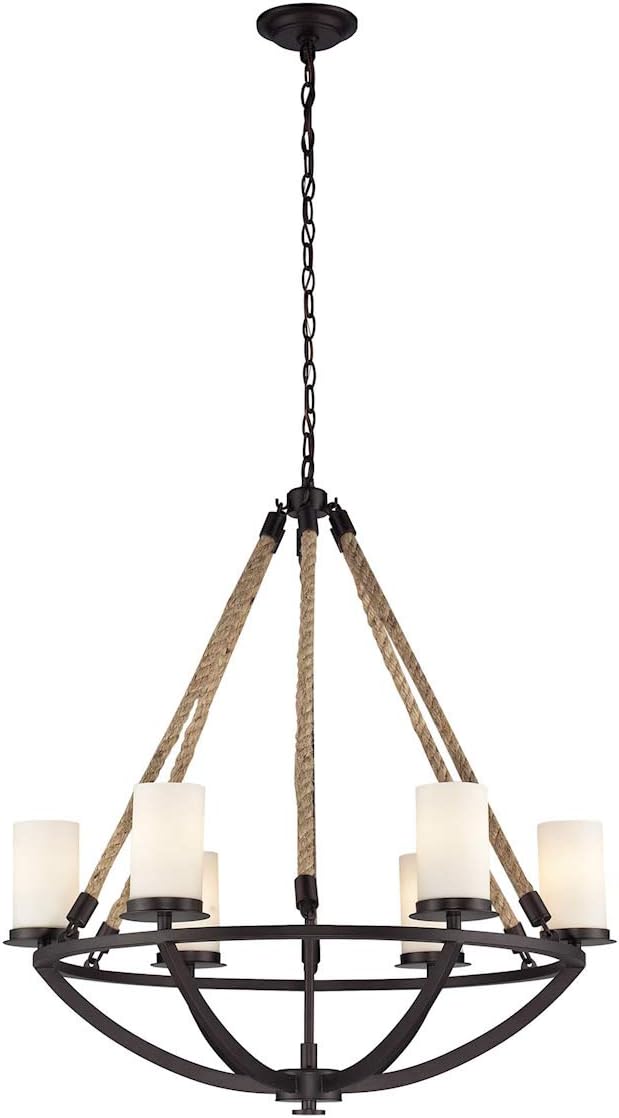 Elk 63042-6 Six Light Chandelier, 29 by 32-Inch, Aged Bronze