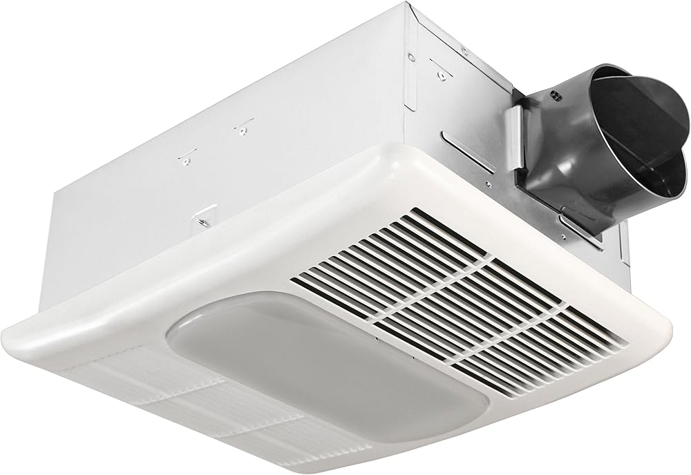 Delta Breez Radiance 80 CFM Exhaust Bath Fan with Light and Heater,Off White