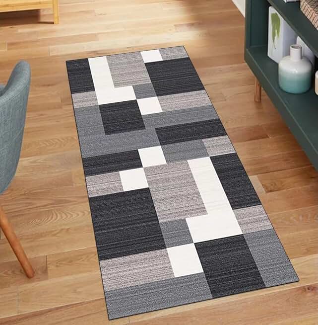 Carpet Runner for Kitchen Grey Beige 3'7