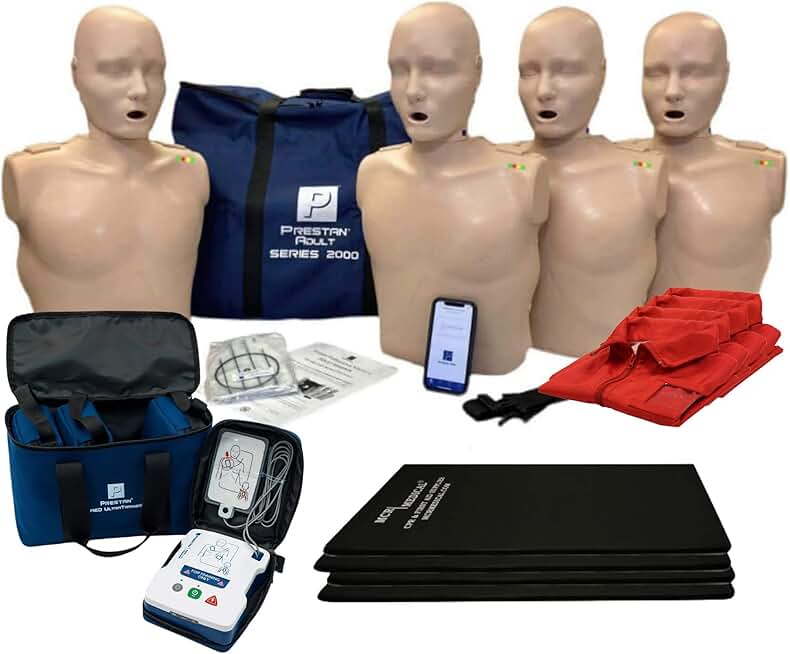 MCR Medical - PRESTAN CPR Training Kit with The Series 2000 CPR Manikins, 4-Pack Adult w. Advanced Feedback, UltraTrainers, MCR Acc.
