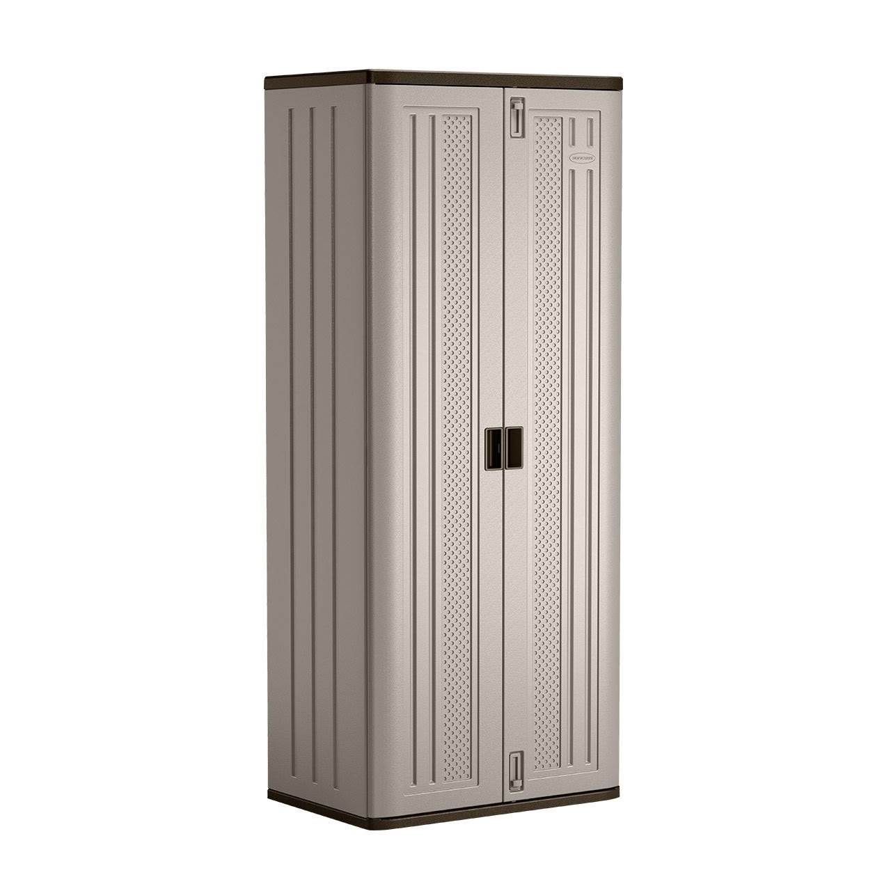 Suncast 3-Shelf Resin Base Garage Cabinet Locker, Gray