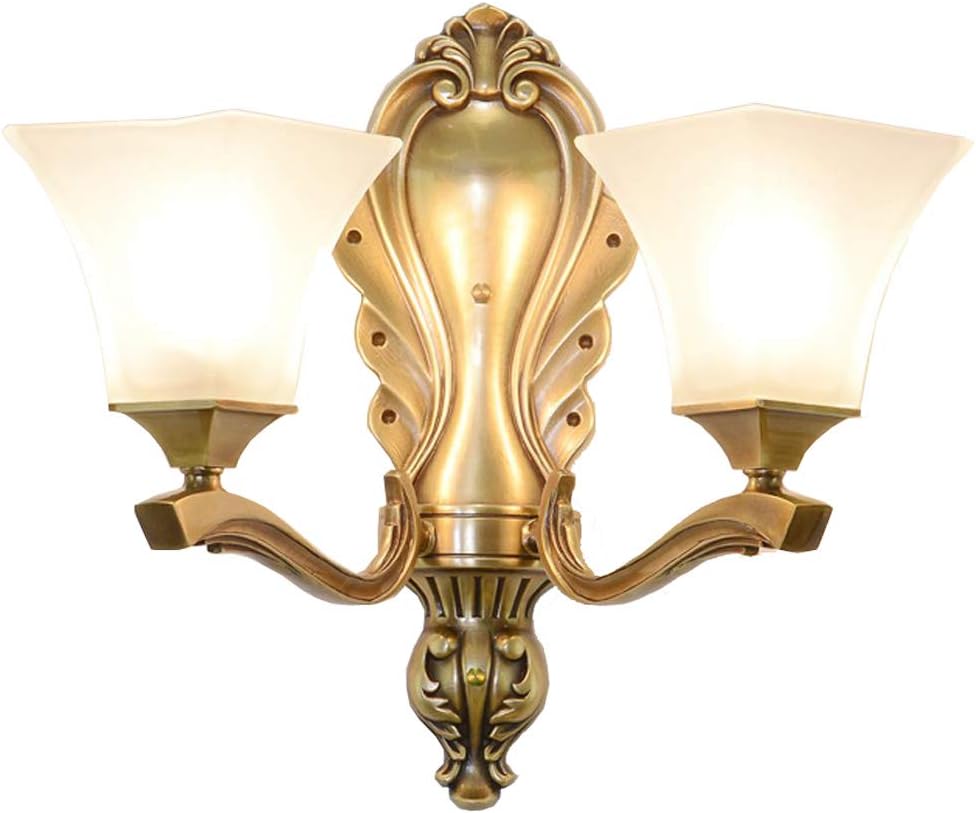 Mirror Front Copper Wall Lights Modern Villa Bathroom Glass Wall Sconces Crystal Cup Luxury Wall Lighting Fixture (B-2)