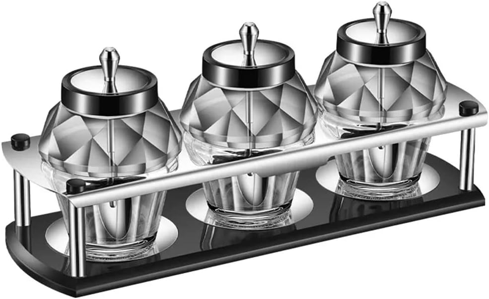 Seasoning Jar Set Spoon and Lid All-in- Seasoning Jar with Kitchenware Rack