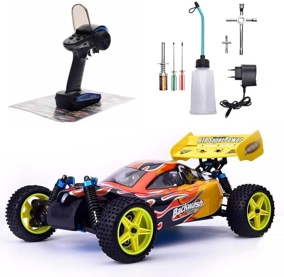 Nitro RC Car for Adult Two Speed 75CC Oil-Powered 1/10 RC Crawler Truck, 4WD Off Road Buggy Nitro Gas Power Remote Control Car Hobby Toys, 90KM/H Fast Petrol Engine Racing Car RC Vehicle