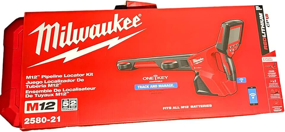 Milwaukee M12 ONE-KEY 12-Volt Lithium-Ion Wireless Hand-Held Pipeline Locator Kit with Battery and Charger - NEW!! (2580-21)