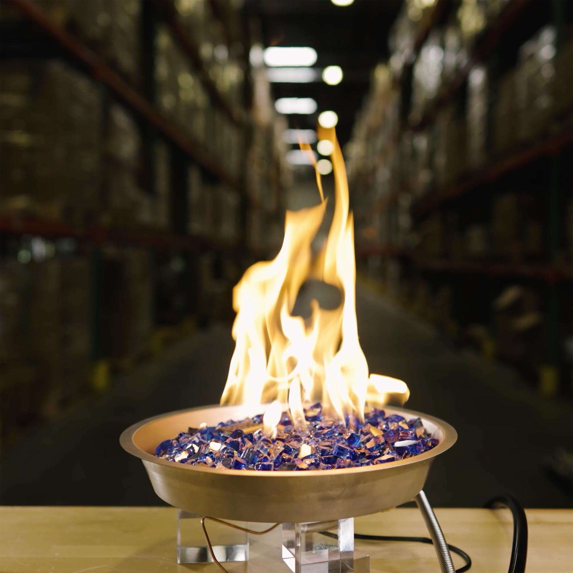 12  Round CSA Certified Fire Pit Burner Kit, Stainless Steel, Propane, Electronic Ignition