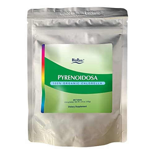 BioPure Chlorella Pyrenoidosa – 100% Organic, Cracked-Cell Wall, Nutraceutical Superfood Packed with Proteins, Vitamins, Minerals & Amino Acids that Supports Metabolism, Detox & Immunity – 400 Tablets