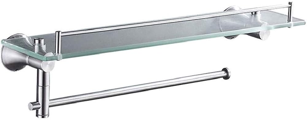 Towel rack- Bathroom Towel Rack - Stainless Steel Wall Mounted - with Row Towel Shelf - Towel Bar Holder