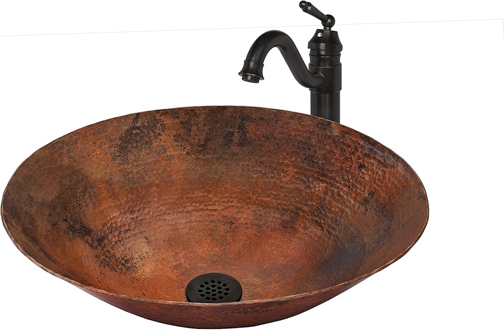 BILBOA Copper Vessel Sink Set, Oil Rubbed Bronze