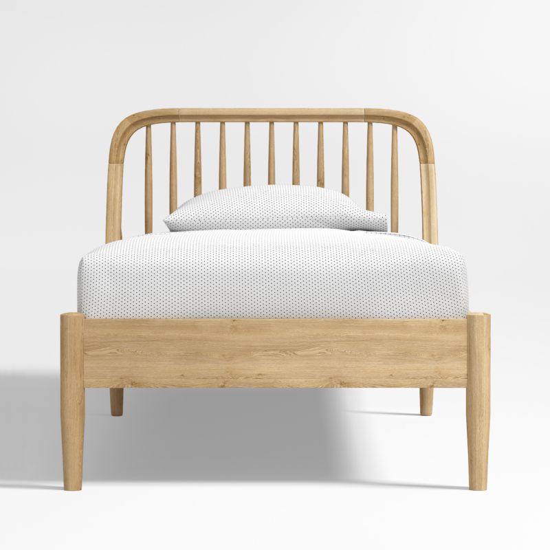 Bodie Spindle Natural Oak Wood Kids Bed