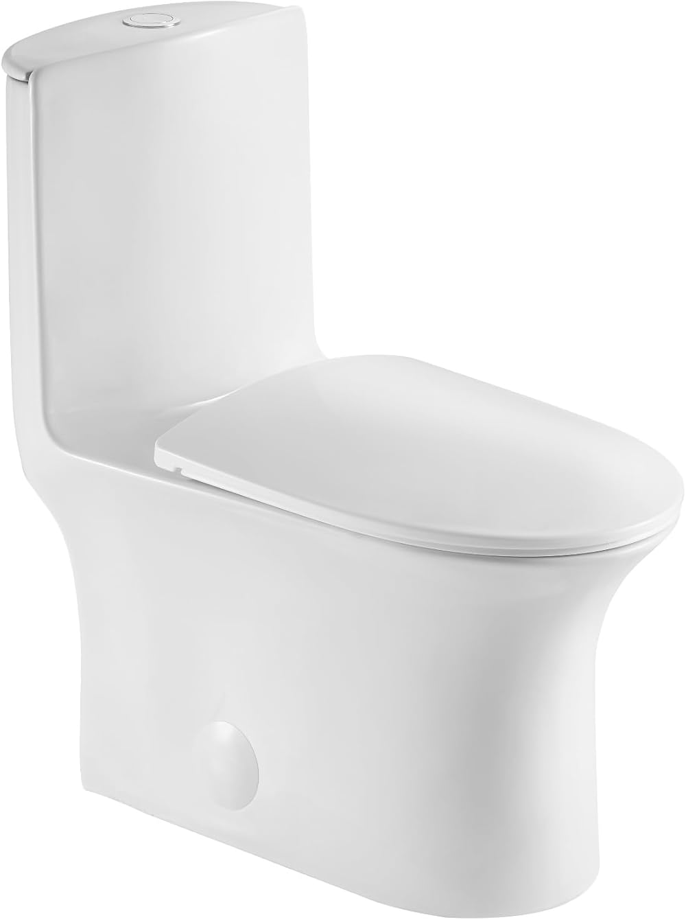 Dual Flush Elongated Standard One Piece Toilet for Bathroom Comfort Height in White