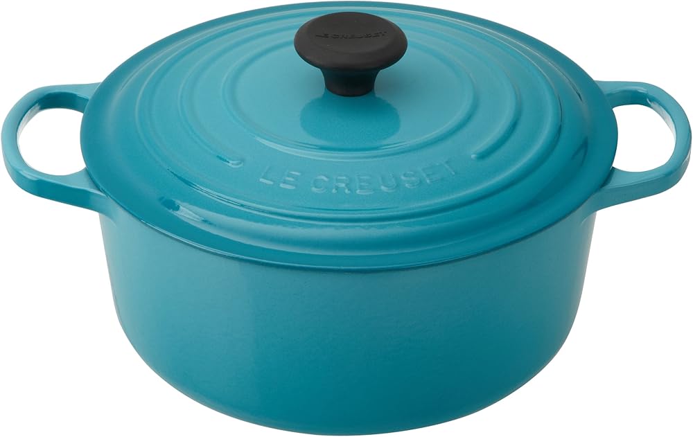 Le Creuset Enameled Cast Iron Signature Round Dutch Oven, 5.5 qt., Caribbean