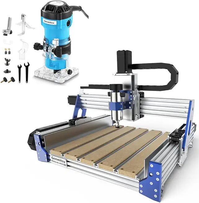 Genmitsu PROVerXL 4030 V2 CNC Machine & Compatible 1HP 65mm Diameter Palm Trimmer Router