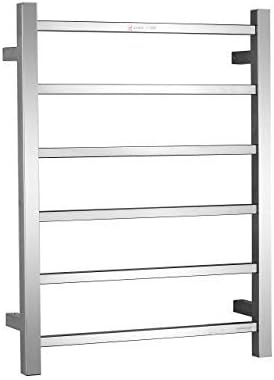 Towel Warmers Heated Towel Rail Square Bars ETW13 Stainless Steel Towel Racks for Bathroom (Brush Nickel) with Hardwired Kit