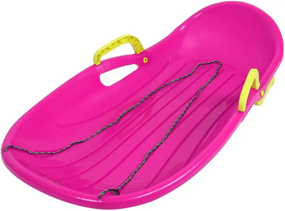 FACAI Thicken the ski double adult children grass board ski parent-child sandboard sledge sledge with brake, pink