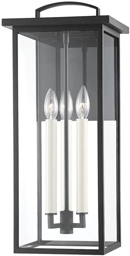 Eden - 4 Light Outdoor Wall Mount in Mission Style-22 Inches Tall and 9.5 Inches Wide-Black Finish