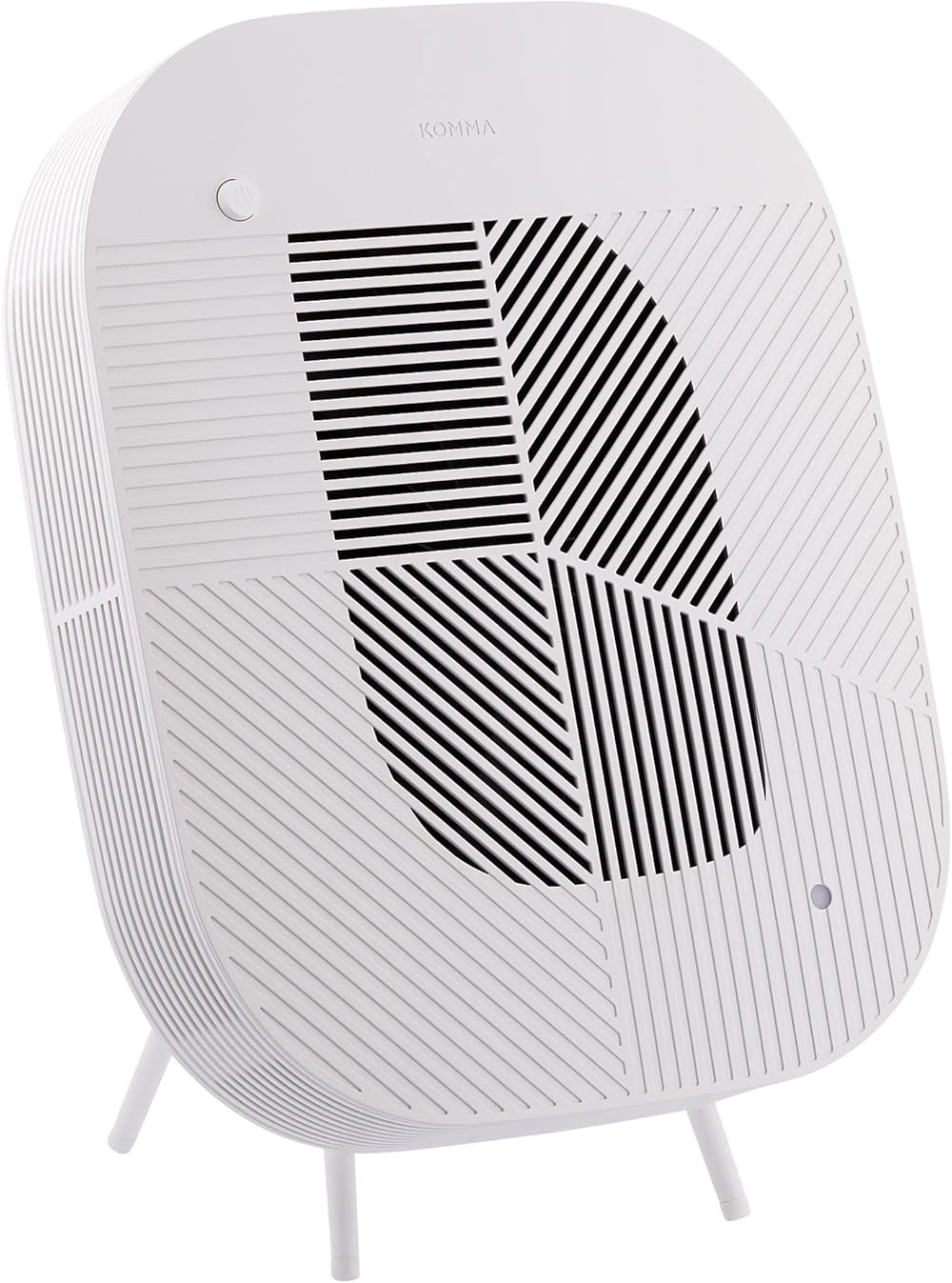 KOMMA Lov Air Purifier for Bedroom, 3.1 inch Slim Wall mount & Stylish Standing type, Hepa Filter Air Cleaner, Remove Fine Dust, Smoke. (CreamWhite with Cradle)