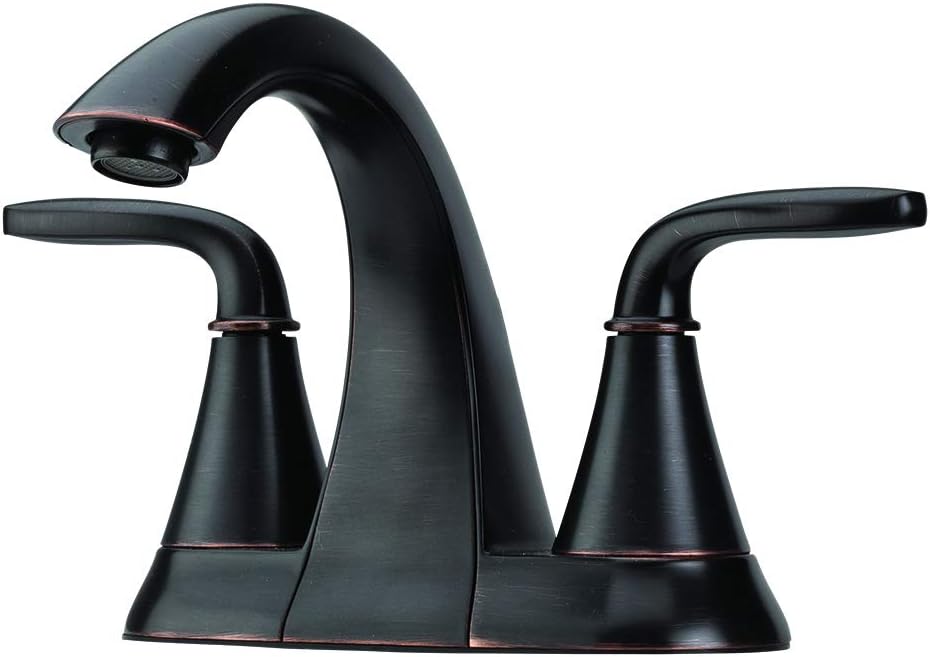 Pfister Pasadena Bathroom Sink Faucet, 4-Inch Centerset, 2-Handle, 3-Hole, Tuscan Bronze Finish, LF048PDYY