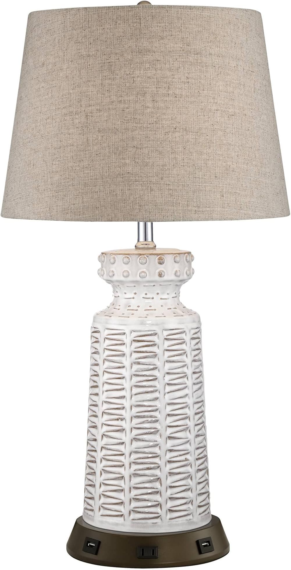 360 Lighting Helene Country Cottage Table Lamp with USB and AC Power Outlet Workstation Charging Base 26