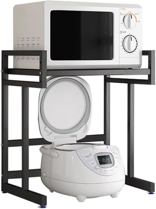 2 Tiers Metal Microwave Oven Rack Shelf, Freestanding Microwave Oven Stand Rack, Kitchen Countertop Storage Organizer, Microwave Oven Rack, for Living Room Office Bedroom (Size : 38cm) (34cm)