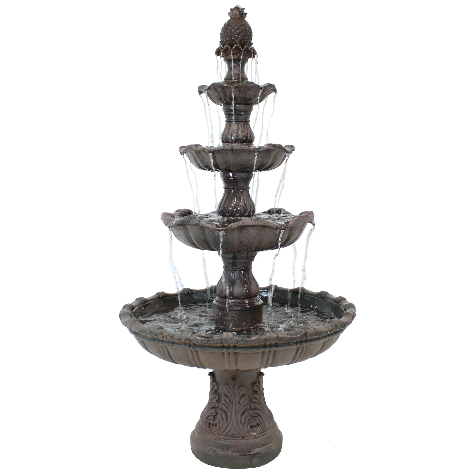 Sunnydaze 4-Tier Grand Courtyard Outdoor Water Fountain - 80