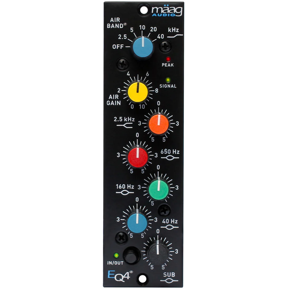 Maag Audio EQ4 500 Series 6-band Equalizer with AIR BAND - Black Faceplate Maag Audio EQ4 500 Series 6-band Equalizer with AIR BAND - Black Faceplate