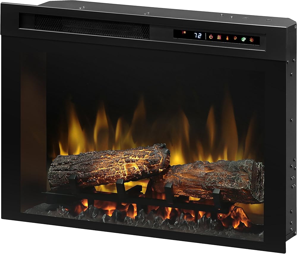 Dimplex 26 Inch Built-in Electric Fireplace - Multi-Fire XHD Firebox with Logs and Realistic Multi-Color Flames | Model: XHD26L