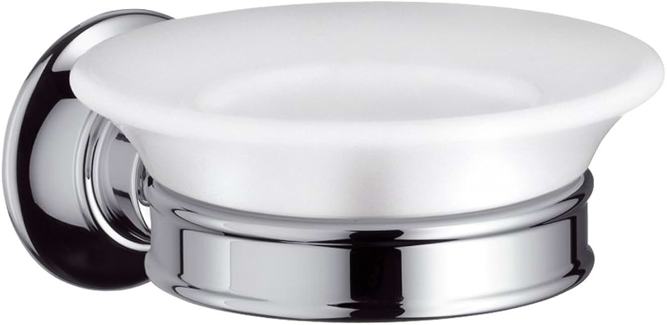 Hansgrohe 42033 Axor Montreux Soap Dish Wall Mounted with Porcelain Dish, Brushed Nickel