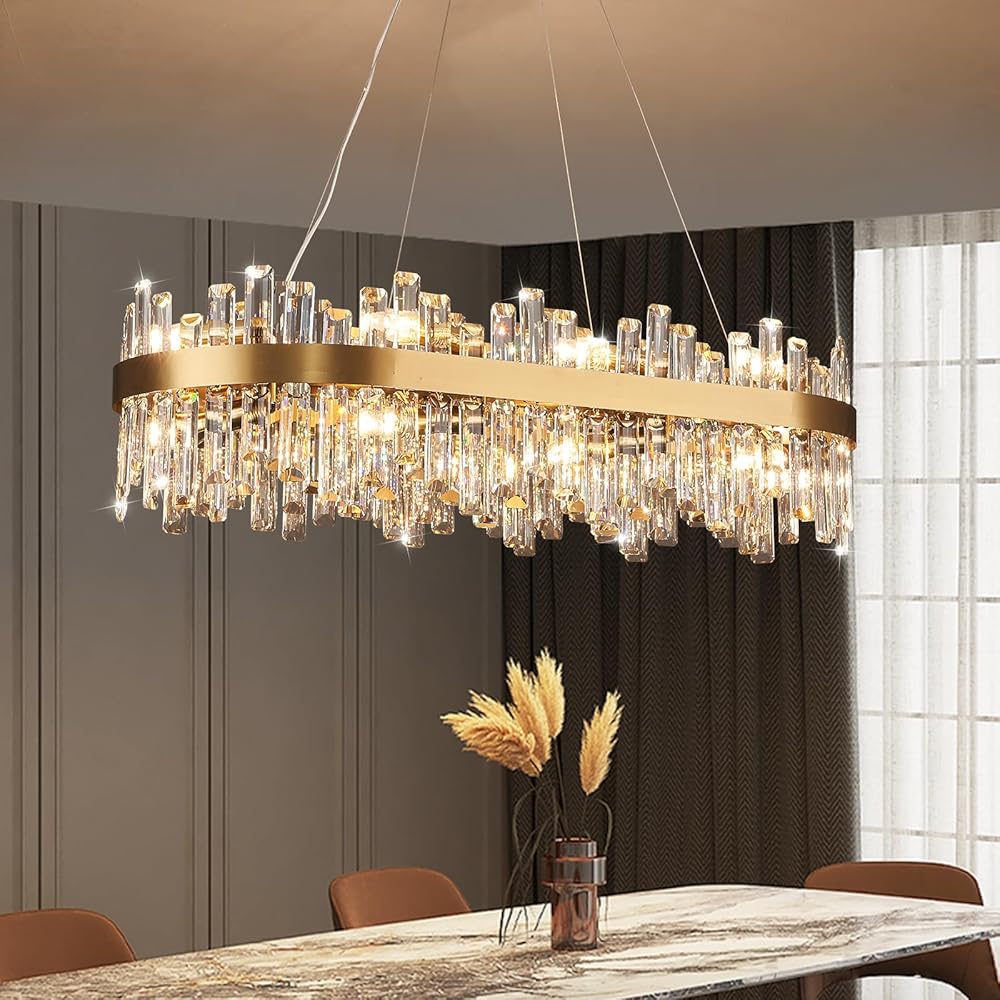 16-Light Modern Crystal Chandeliers, 35.4