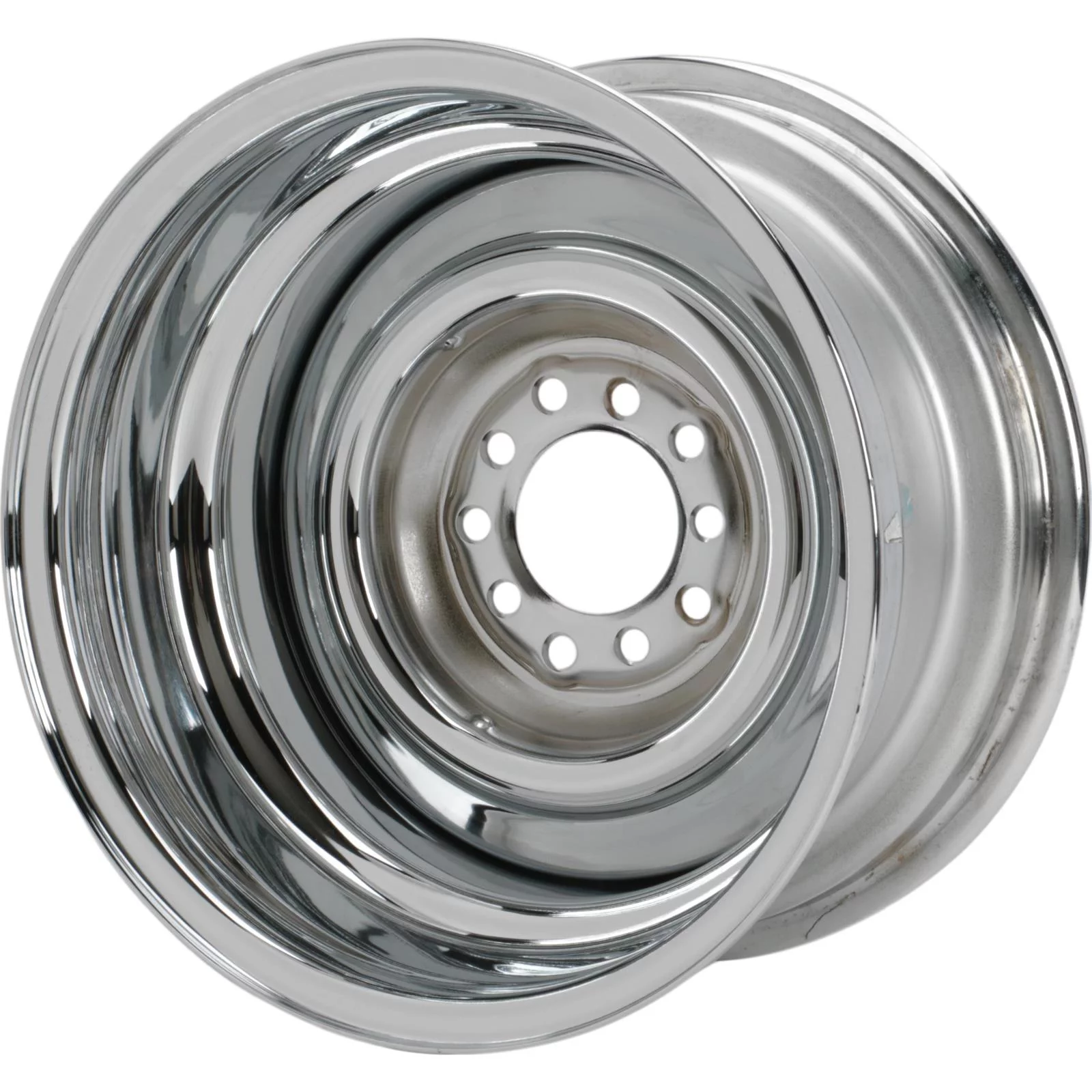 Smoothie Reverse 15x8 Chrome Steel Wheel 5on4.5/4.75, 2.5 BS