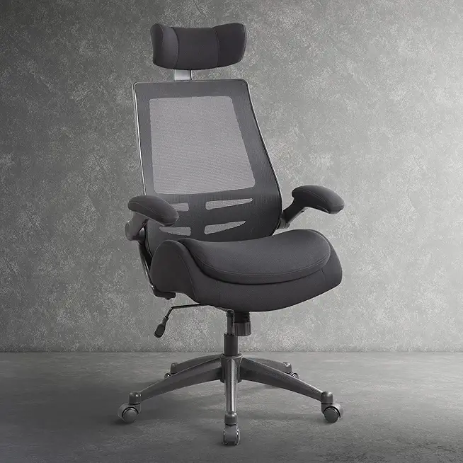 BOLISS High-Back Ergonomic Mesh Computer Office Desk Chair with Super Soft Adjustable Arms Molded Foam Double Seat Cushion and Lumbar Support -All in Black