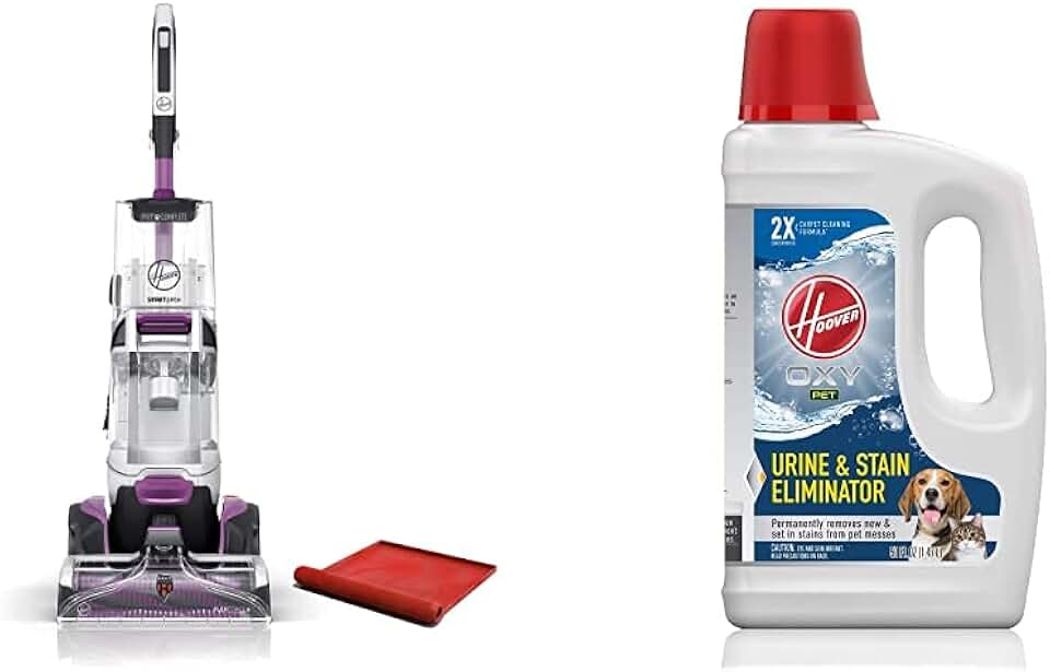 Hoover SmartWash Pet Automatic Carpet Cleaner, FH53000PC Oxy Pet Urine & Stain Eliminator Carpet Cleaning Shampoo, Concentrated Machine Cleaner Solution, 50oz Formula, AH31955, White