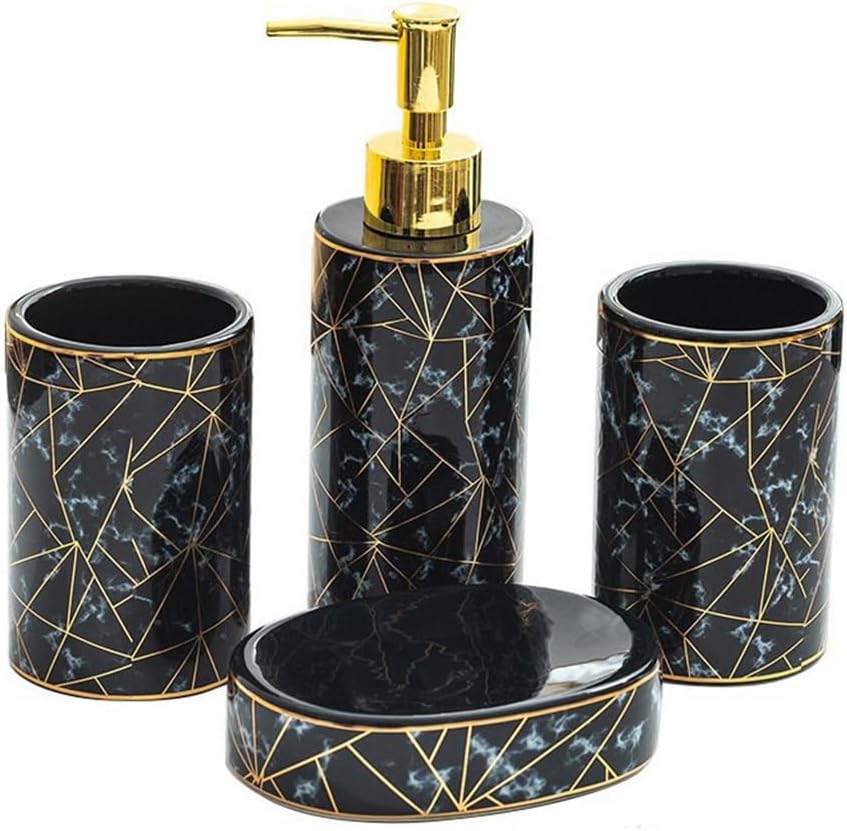 Bathroom Toiletries 4-Piece Toiletries Bathroom Items Ceramic Household Items Lotion Bottle Toothbrush Holder
