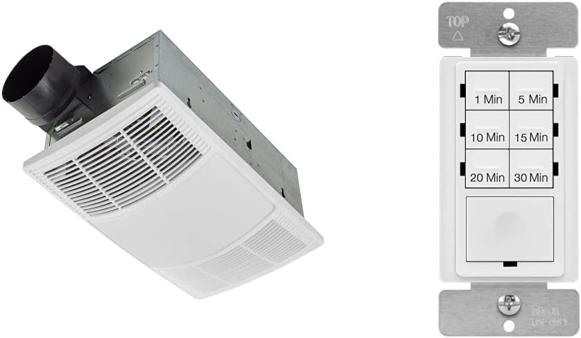 Broan-NuTone PowerHeat Bathroom Exhaust Fan, Heater, Light and Enerlites Countdown Timer Switch Bundle