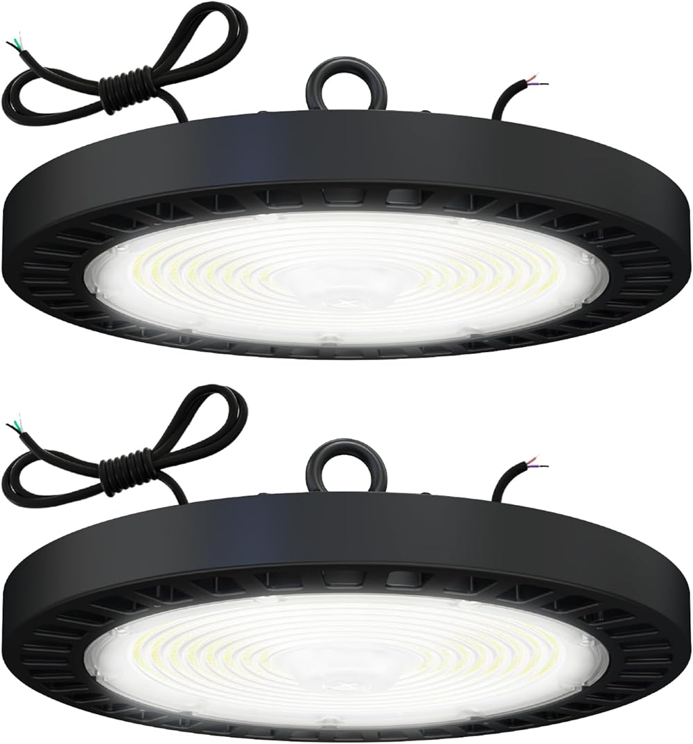 Sunco UFO LED High Bay Light, Lighting for Warehouse, 6000K Daylight Deluxe, 240W, 34800 LM, 100-277V, Dimmable 0-10V, IP65 Waterproof Weatherproof, Super Bright, UL 2 Pack