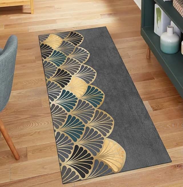Carpet Runners for Kitchen Grey Gold 3'x20' Modern Home Decor Non Slip Washable Runner Carpet for Corridor Hallway